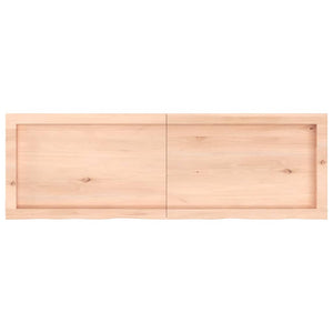 Piano Bagno 120x40x4 cm in Legno Massello Non Trattato 3156043