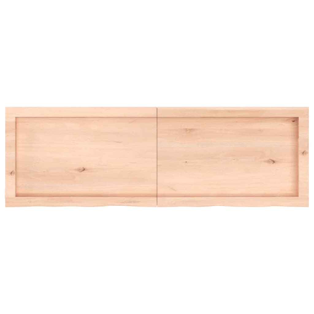 Piano Bagno 120x40x6 cm in Legno Massello Non Trattato 3156044