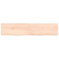 Piano Bagno 140x30x(2-4) cm in Legno Massello Non Trattato 3156049