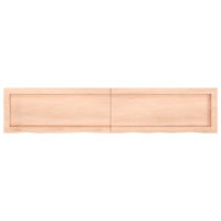 Piano Bagno 140x30x(2-4) cm in Legno Massello Non Trattato 3156049