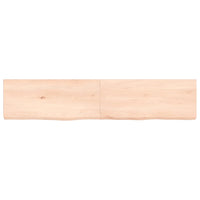 Piano Bagno 140x30x6 cm in Legno Massello Non Trattato 3156050