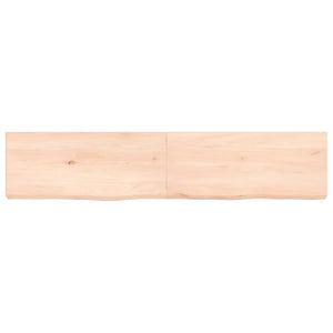 Piano Bagno 140x30x6 cm in Legno Massello Non Trattato 3156050