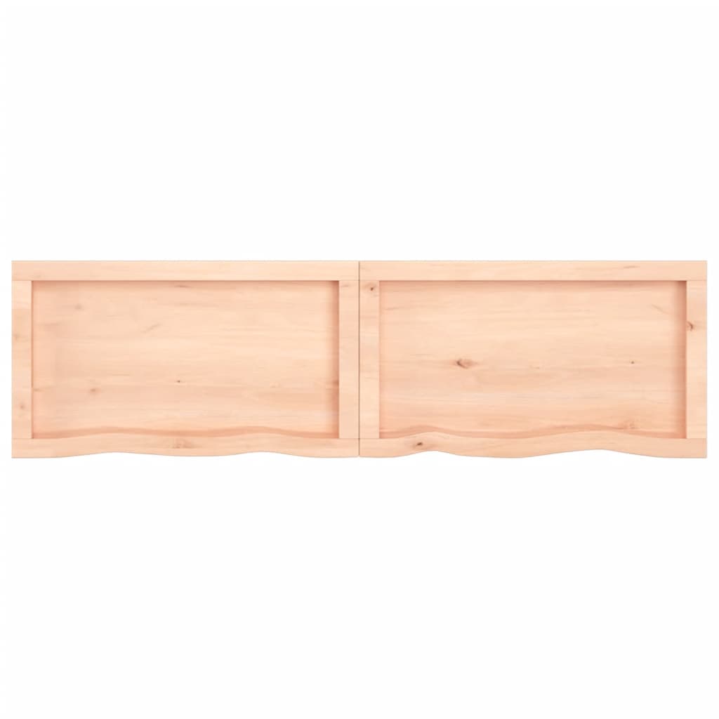 Piano Bagno 140x40x4 cm in Legno Massello Non Trattato 3156051