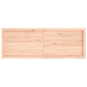 Piano Bagno 140x50x4 cm in Legno Massello Non Trattato 3156053