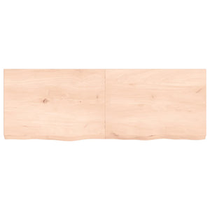 Piano Bagno 140x50x6 cm in Legno Massello Non Trattato 3156054