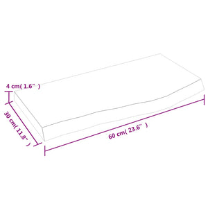 Piano Bagno Marrone 60x30x(2-4) cm Legno Massello Trattato 3156102