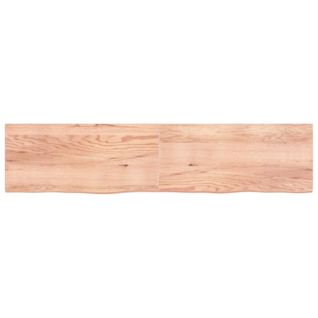 Piano Bagno Marrone 220x50x(2-4) cm Legno Massello Trattato 3156181