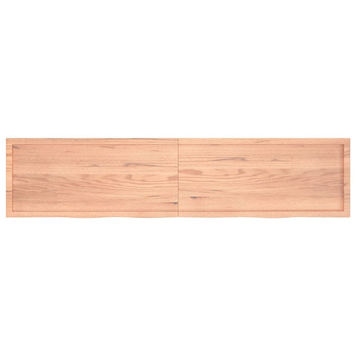 Piano Bagno Marrone 220x50x(2-4) cm Legno Massello Trattato 3156181