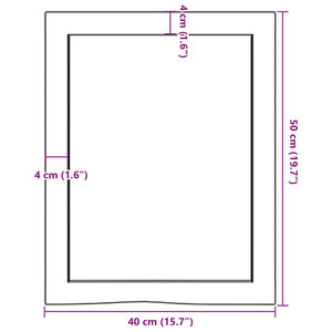 Piano Bagno Marrone Scuro 40x50x(2-4)cm Legno Massello Trattato 3156192