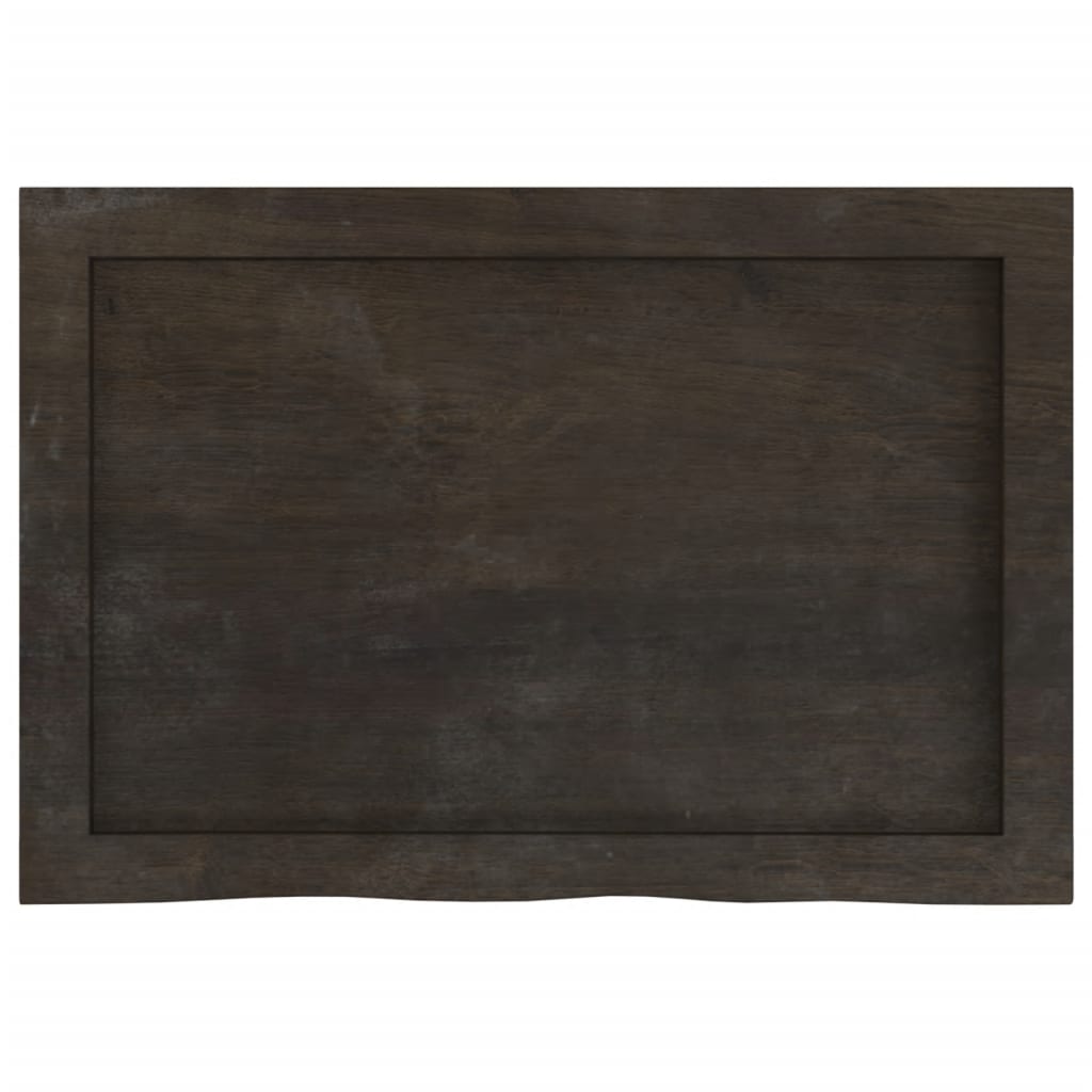 Piano Bagno Grigio Scuro 60x40x4 cm Legno Massello Trattato 3156201