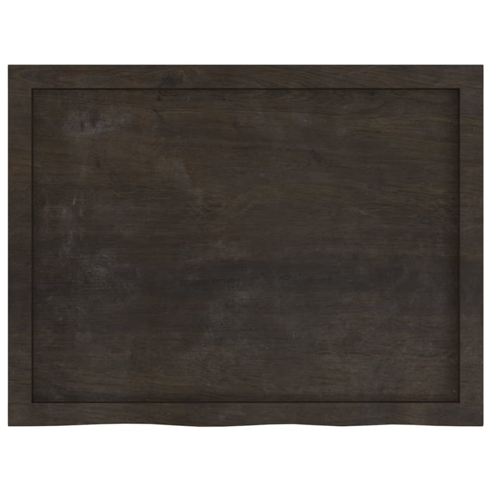 Piano Bagno Grigio Scuro 80x60x4 cm Legno Massello Trattato 3156219