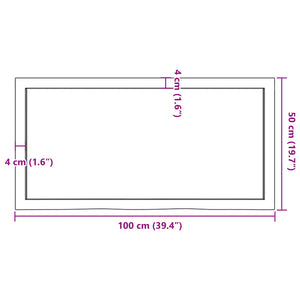 Piano Tavolo Marrone 100x50x(2-4) cm Massello Rovere Trattato 3156366