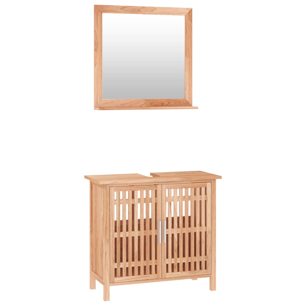 Set Mobili da Bagno 2pz in Legno Massello di Noce 3185783