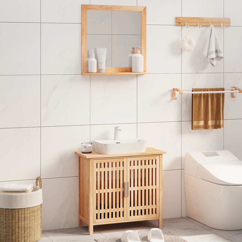 Set Mobili da Bagno 2pz in Legno Massello di Noce 3185783