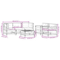 Set Divani da Giardino 6 pz con Cuscini in Legno Massello 3185815