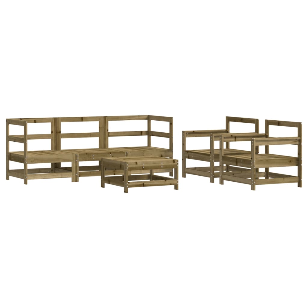 Set Divani da Giardino 6pz con Cuscini Legno Impregnato di Pino 3185821