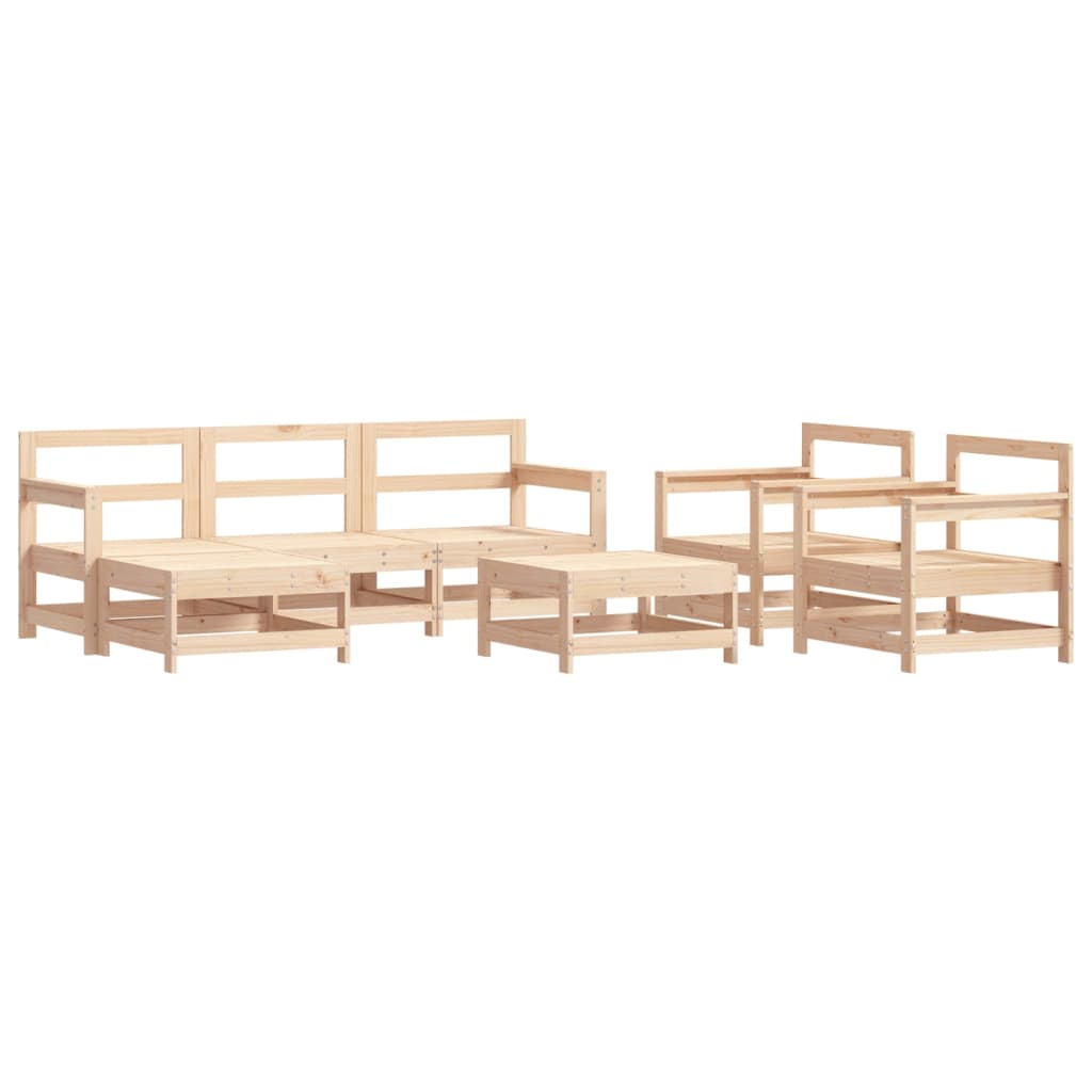 Set Divani da Giardino 7 pz con Cuscini in Legno Massello 3185829