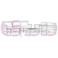 Set Divani da Giardino 7pz con Cuscini in Legno Massello Bianco 3185830