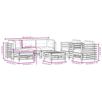 Set Divani da Giardino 7 pz con Cuscini in Legno Massello 3185836