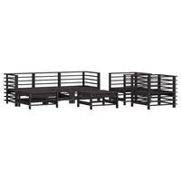 Set Divani da Giardino 7 pz con Cuscini in Legno Massello Nero 3185840