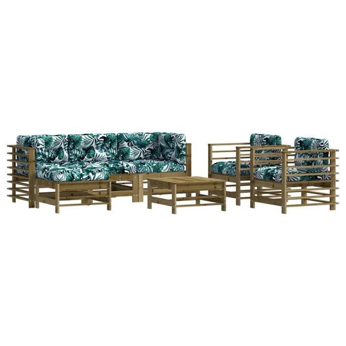 Set Divani da Giardino 7pz con Cuscini Legno Impregnato di Pino 3185842