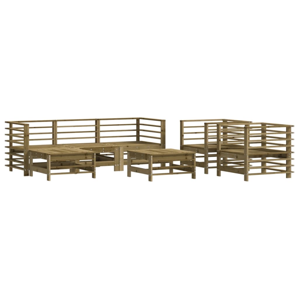 Set Divani da Giardino 7pz con Cuscini Legno Impregnato di Pino 3185842