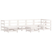 Set Divani da Giardino 8pz con Cuscini in Legno Massello Bianco 3185851