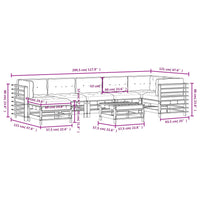 Set Divani da Giardino 8 pz con Cuscini in Legno Massello Nero 3185882