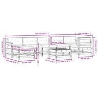 Set Divani Giardino 8 pz con Cuscini Legno Massello di Douglas 3185890