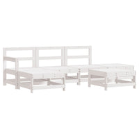 Set Divani da Giardino 6pz con Cuscini in Legno Massello Bianco 3185907