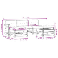 Set Divani da Giardino 6 pz con Cuscini in Legno Massello Miele 3185909