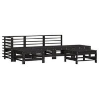 Set Divani da Giardino 6 pz con Cuscini in Legno Massello Nero 3185917