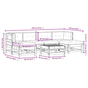 Set Divani da Giardino 7pz con Cuscini Legno Impregnato di Pino 3185933