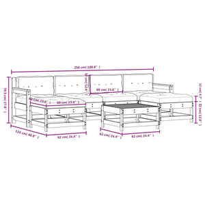 Set Divani Giardino 7 pz con Cuscini Legno Massello di Douglas 3185939