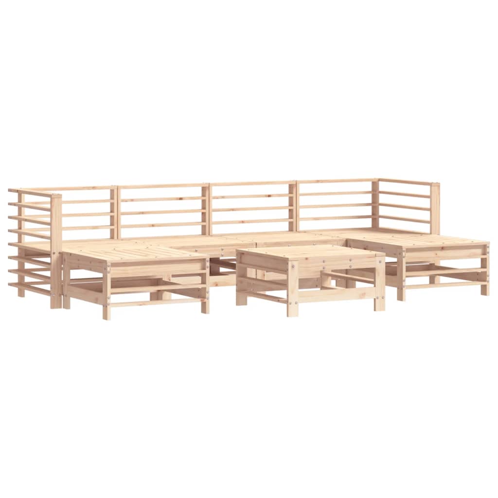 Set Divani da Giardino 7 pz con Cuscini in Legno Massello 3185948