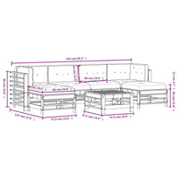 Set Divani da Giardino 7 pz con Cuscini in Legno Massello 3185948