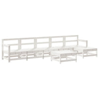 Set Divani da Giardino 7pz con Cuscini in Legno Massello Bianco 3185970