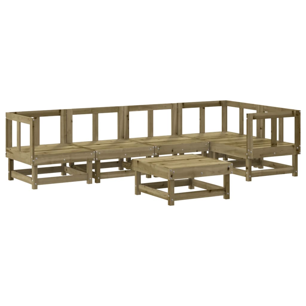 Set Divani da Giardino 6pz con Cuscini Legno Impregnato di Pino 3185989