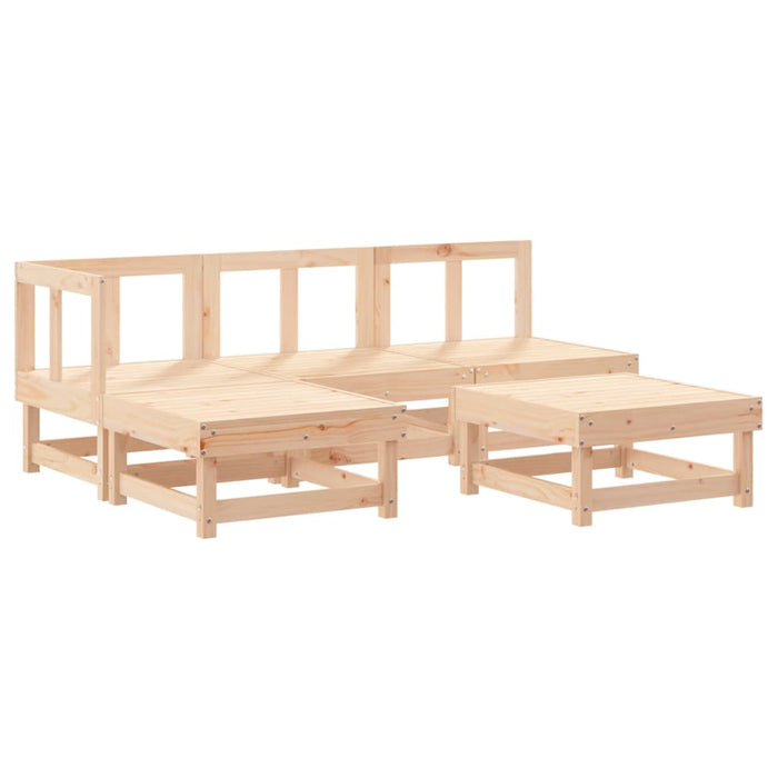 Set Divani da Giardino 5 pz con Cuscini in Legno Massello 3186039