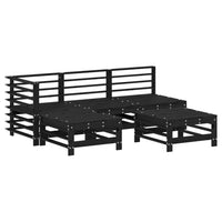 Set Divani da Giardino 5 pz con Cuscini in Legno Massello Nero 3186071