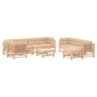 Set Divani da Giardino 10 pz con Cuscini in Legno Massellocod mxl 100508