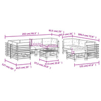 Set Divani da Giardino 10 pz con Cuscini Legno Impregnato Pino 3186101