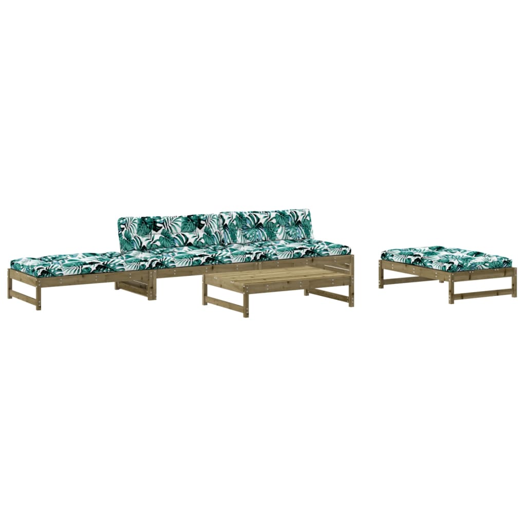 Set Divani da Giardino 5pz con Cuscini Legno Impregnato di Pinocod mxl 125339