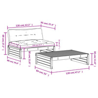 Set Divani da Giardino 2 pz con Cuscini in Legno Massello Miele 3186133