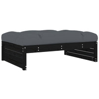 Set Divani da Giardino 2 pz con Cuscini in Legno Massello Nero 3186134