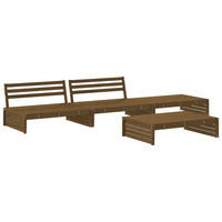 Set Divani da Giardino 4 pz con Cuscini in Legno Massello Miele 3186140