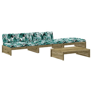 Set Divani da Giardino 4pz con Cuscini Legno Impregnato di Pinocod mxl 125599