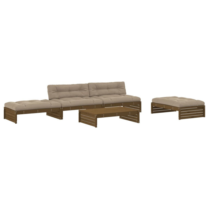 Set Divani da Giardino 5 pz con Cuscini in Legno Massello Mielecod mxl 76561