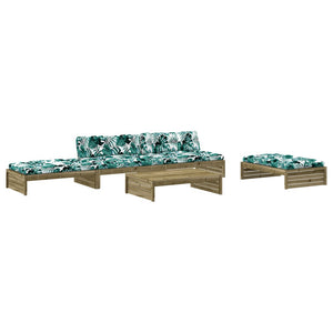 Set Divani da Giardino 5pz con Cuscini Legno Impregnato di Pino 3186150