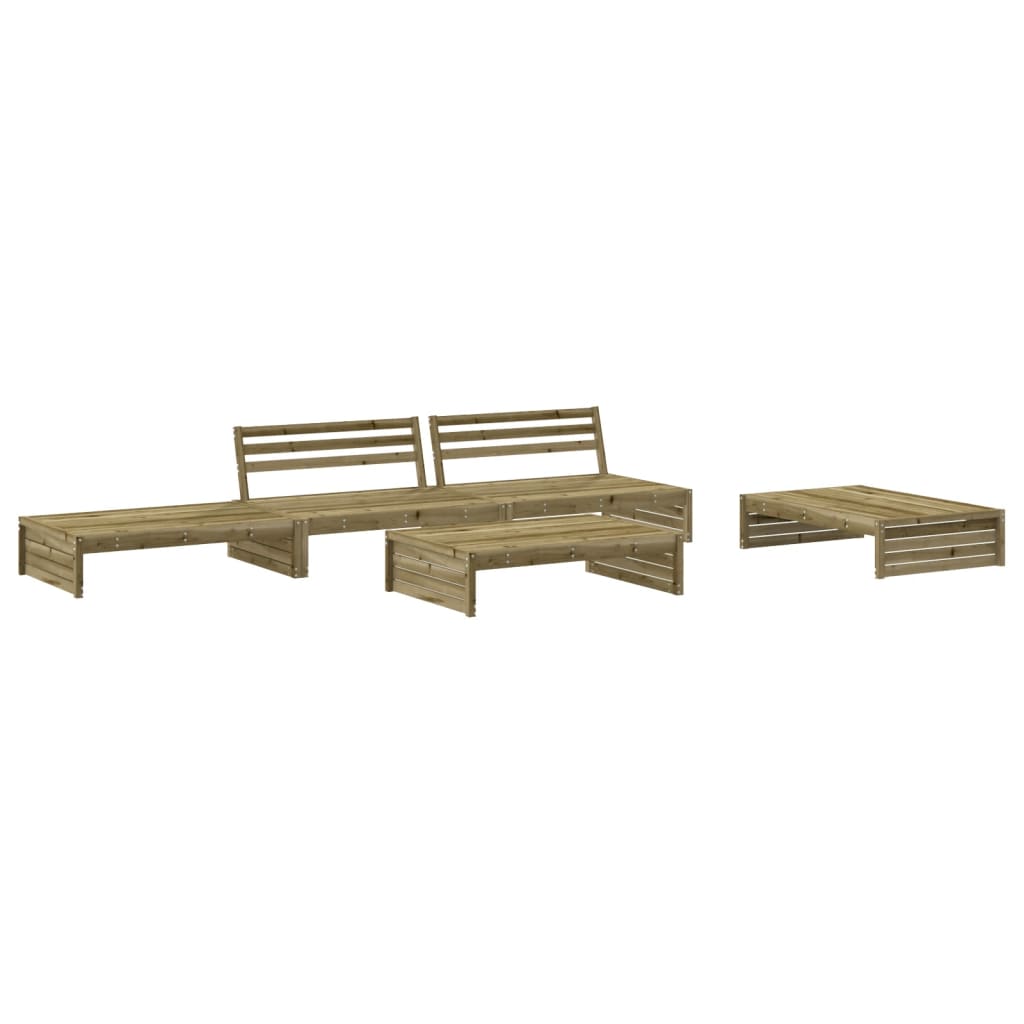 Set Divani da Giardino 5pz con Cuscini Legno Impregnato di Pino 3186150